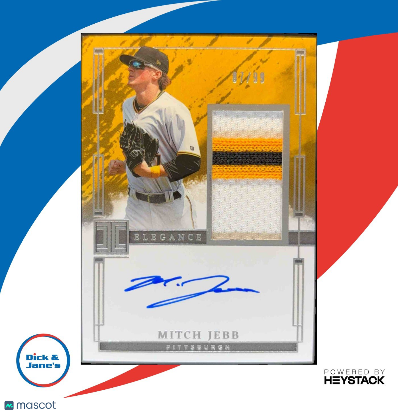 2024 Panini Impeccable Mitch Jebb Elegance Prospect Jersey Auto 4/99 Pirates
