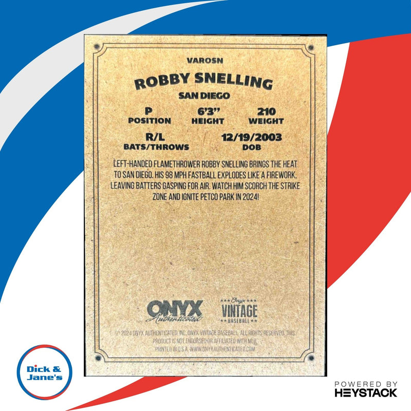 2024 Onyx Vintage Robby Snelling Auto