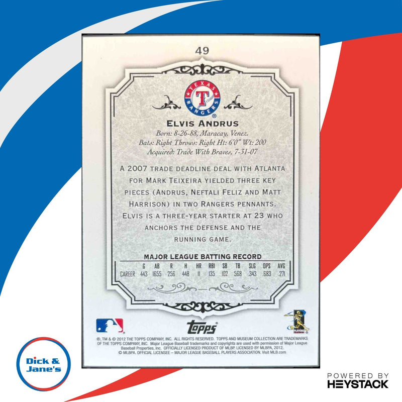 2012 Topps Museum Collection Elvis Andrus
