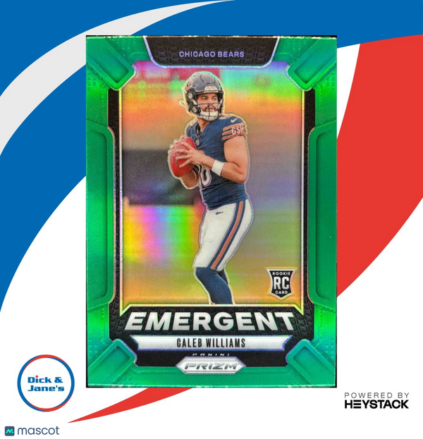2024 Panini Prizm Caleb Williams Emergent Green #1 RC Chicago Bears