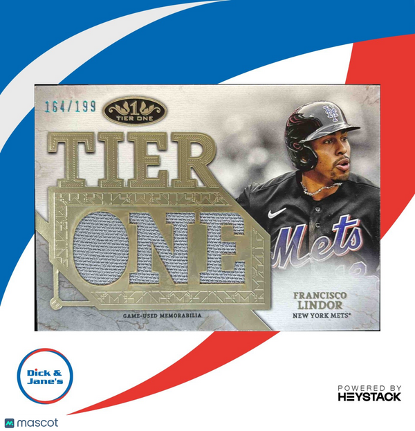 2024 Topps Tier One Francisco Lindor Relics Die Cut 164/199 MEM New York Mets