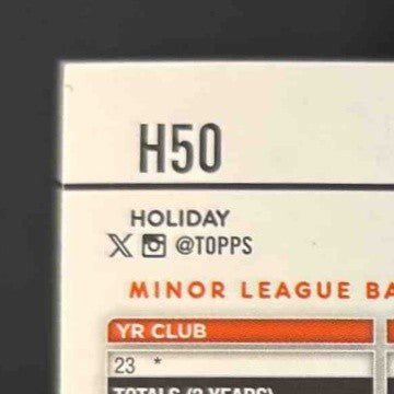 2024 Topps Holiday Jackson Holliday Variation Short Prints H50 Orioles SP Rookie