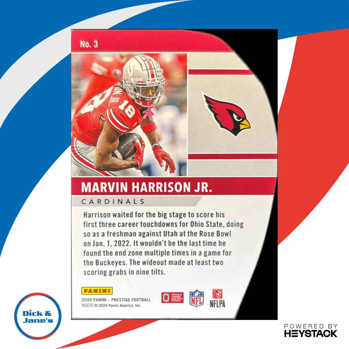 2024 Panini Prestige Marvin Harrison Jr. Human Highlight Film Arizona Cardinals