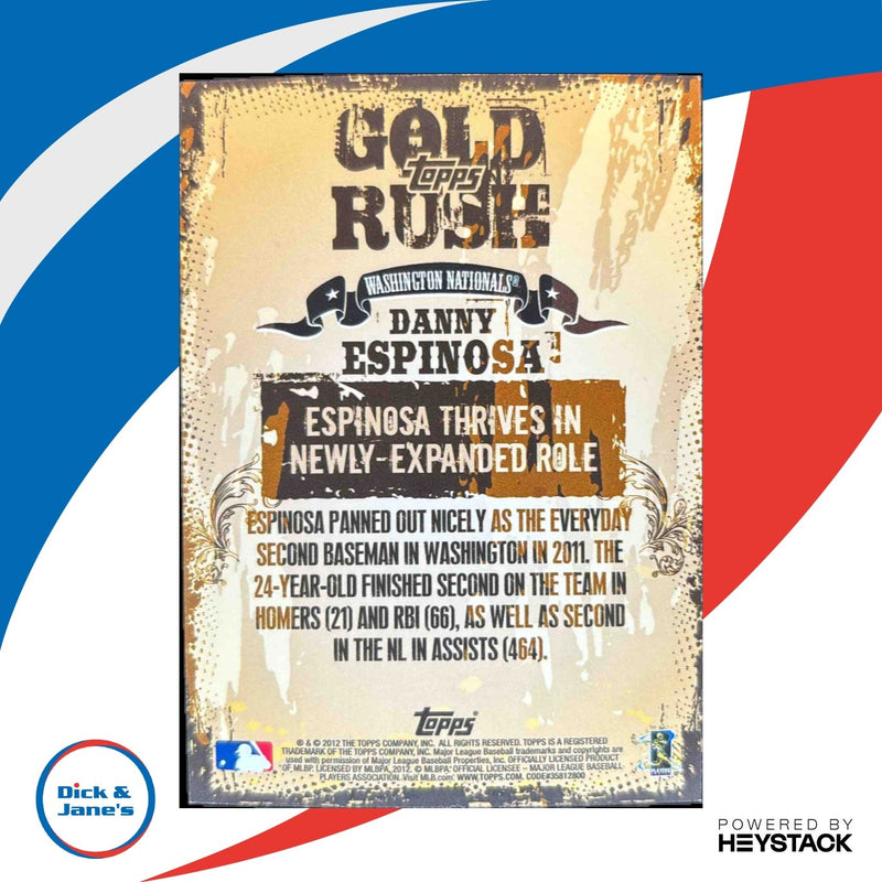 2012 Topps Danny Espinosa Gold Rush Wrapper Redemption