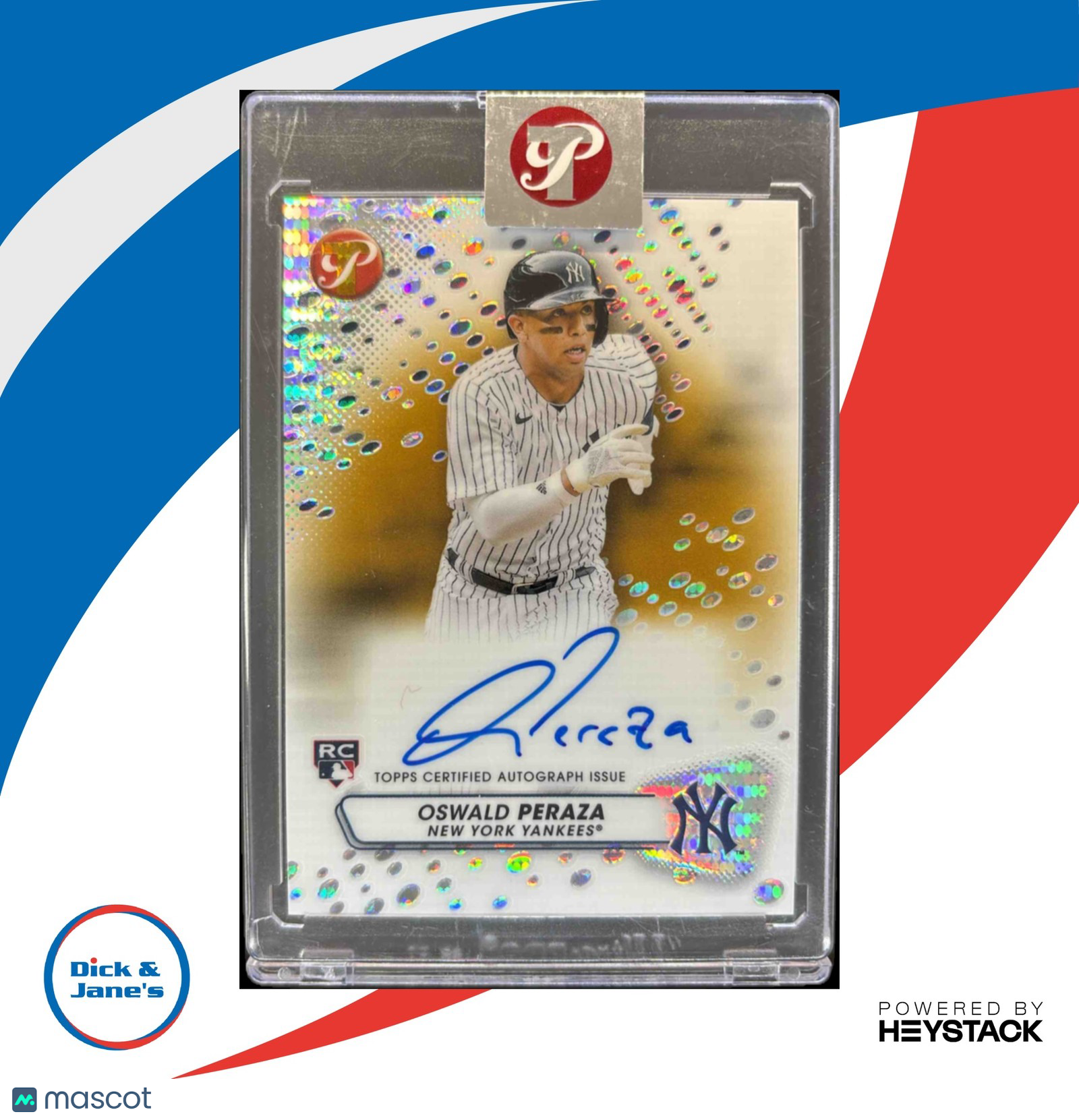2023 Topps Pristine Oswald Peraza Auto Gold Refractor 27/50 RC New York Yankees
