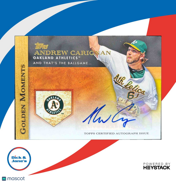 2012 Topps Andrew Carignan Golden Moments Auto #GMA-ACA RC Oakland Athletics