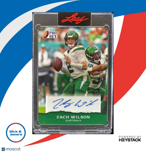 2022 Pro Set Sports Zach Wilson Green /3 #PSA-ZW1 Auto New York Jets