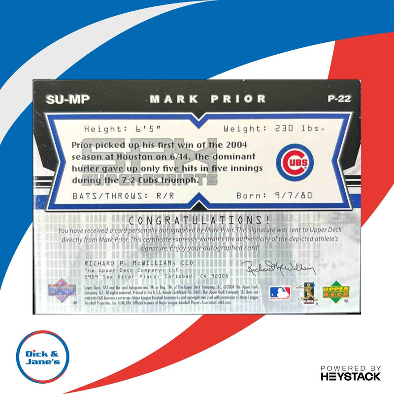 2004 SPx Mark Prior SuperScripts Stars