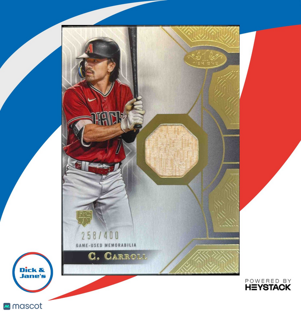 2023 Topps Tier One Corbin Carroll Rookie Relics 258/400 RC Arizona Diamondbacks