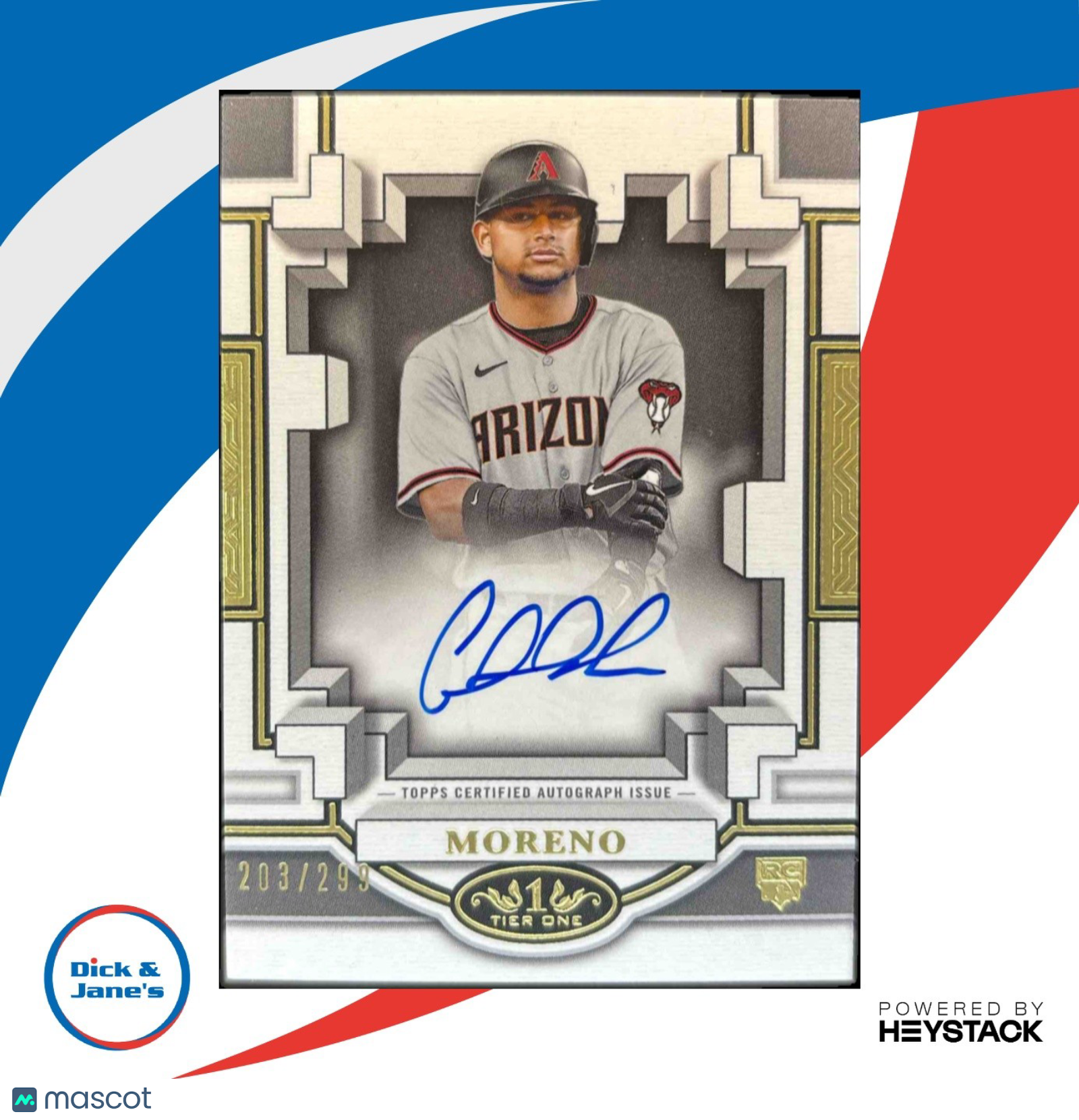 2023 Topps Tier One Gabriel Moreno Break Out Auto 203/299 Rookie Diamondbacks