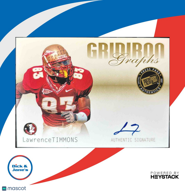 2007 Press Pass SE Lawrence Timmons Gridiron Graphs Gold Auto FSU Seminoles
