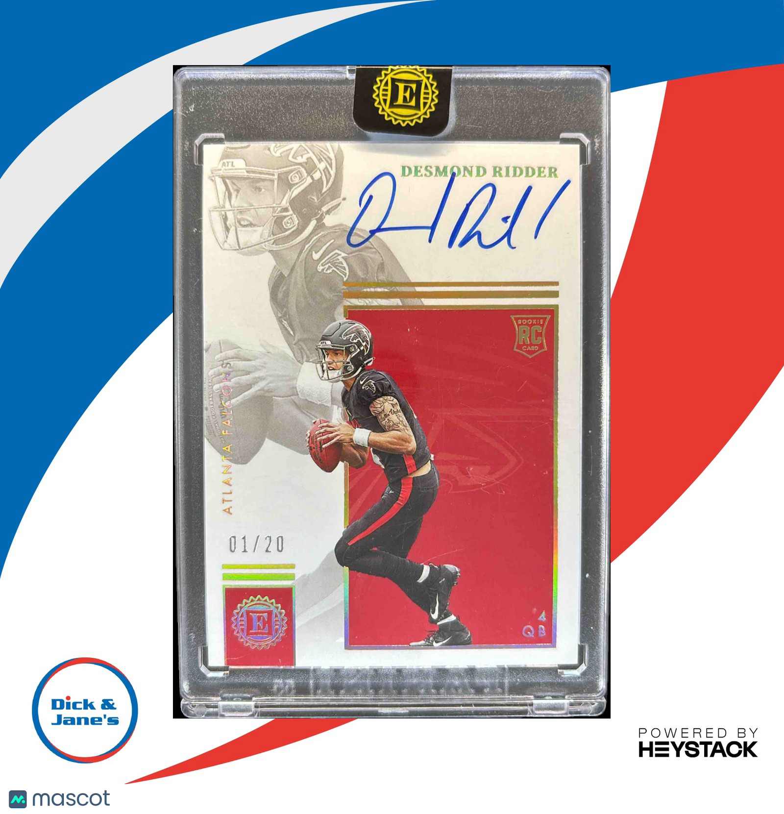 2022 Panini Encased Desmond Ridder Auto 1/20 #104 RC Atlanta Falcons