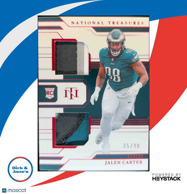 2023 Panini National Treasures Jalen Carter Rookie Dual Materials /99 Eagles