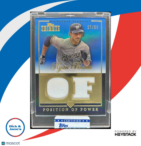 2012 Topps Tribute Ryan Braun Positions of Power Relics Blue 27/50 Milwaukee