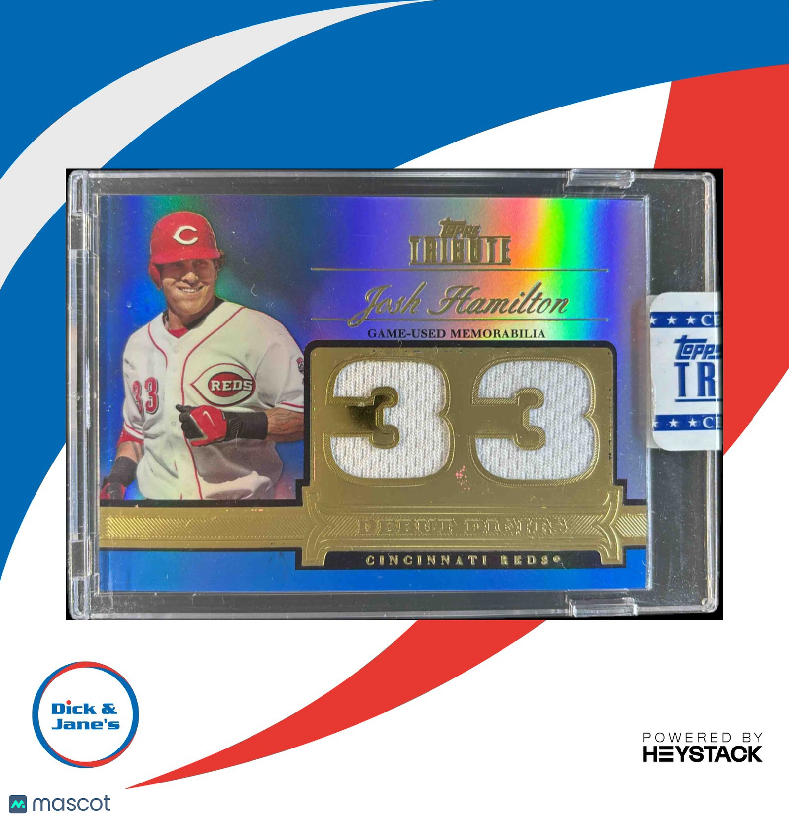 2012 Topps Tribute Josh Hamilton Debut Digit Relics Blue /50 St. Louis Cardinals