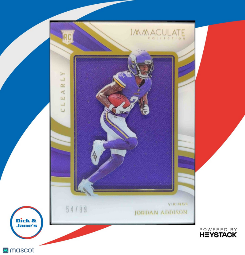 2023 Immaculate Collection Jordan Addison Clearly Rookie Jerseys /99 RC Vikings