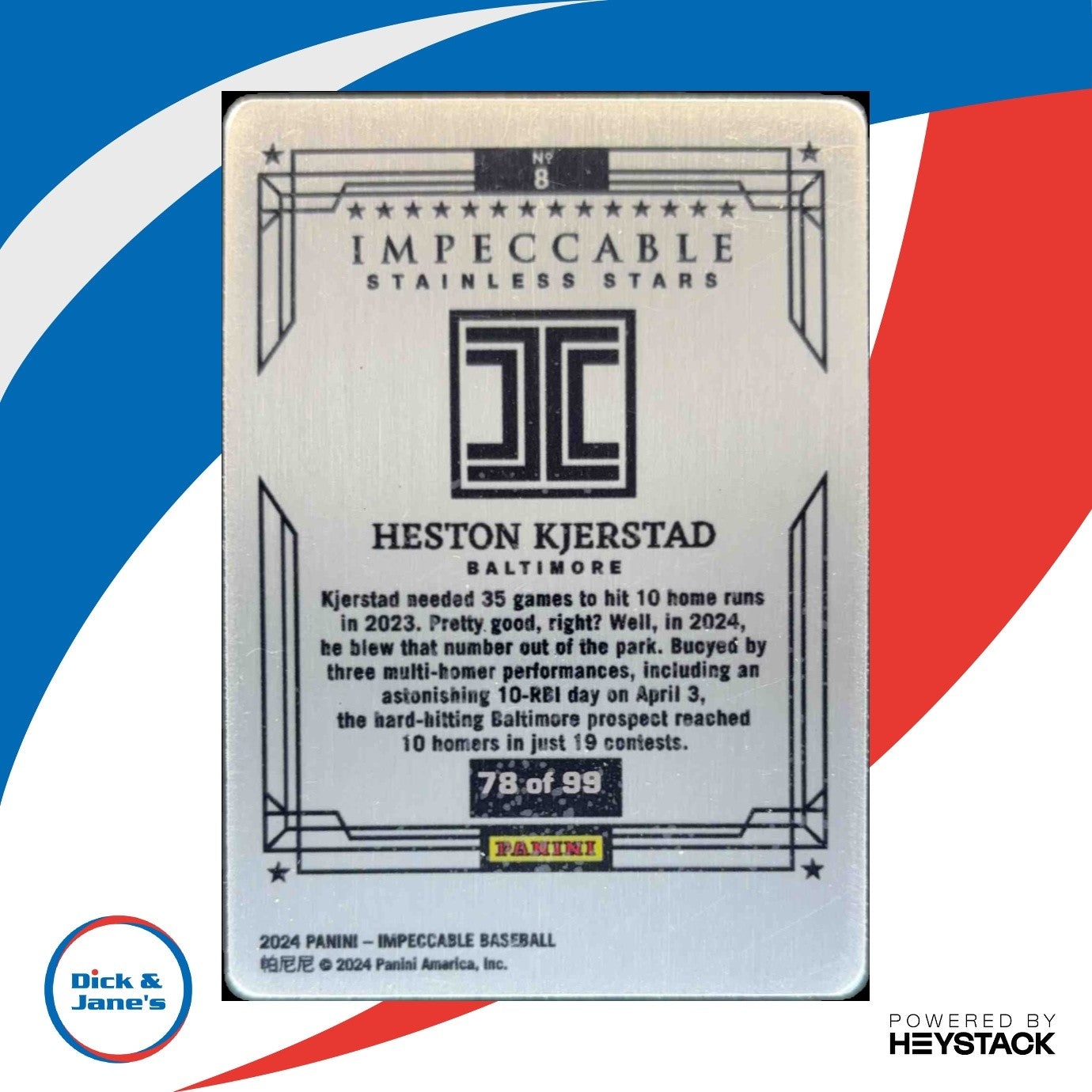 2024 Panini Select Heston Kjerstad Phenomenon #8 Baltimore Orioles
