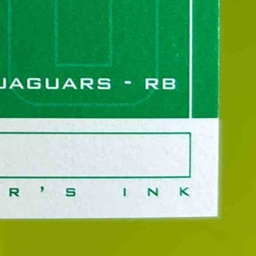 1998 SP Authentic Fred Taylor Player's Ink Green RC Auto Jacksonville Jaguars