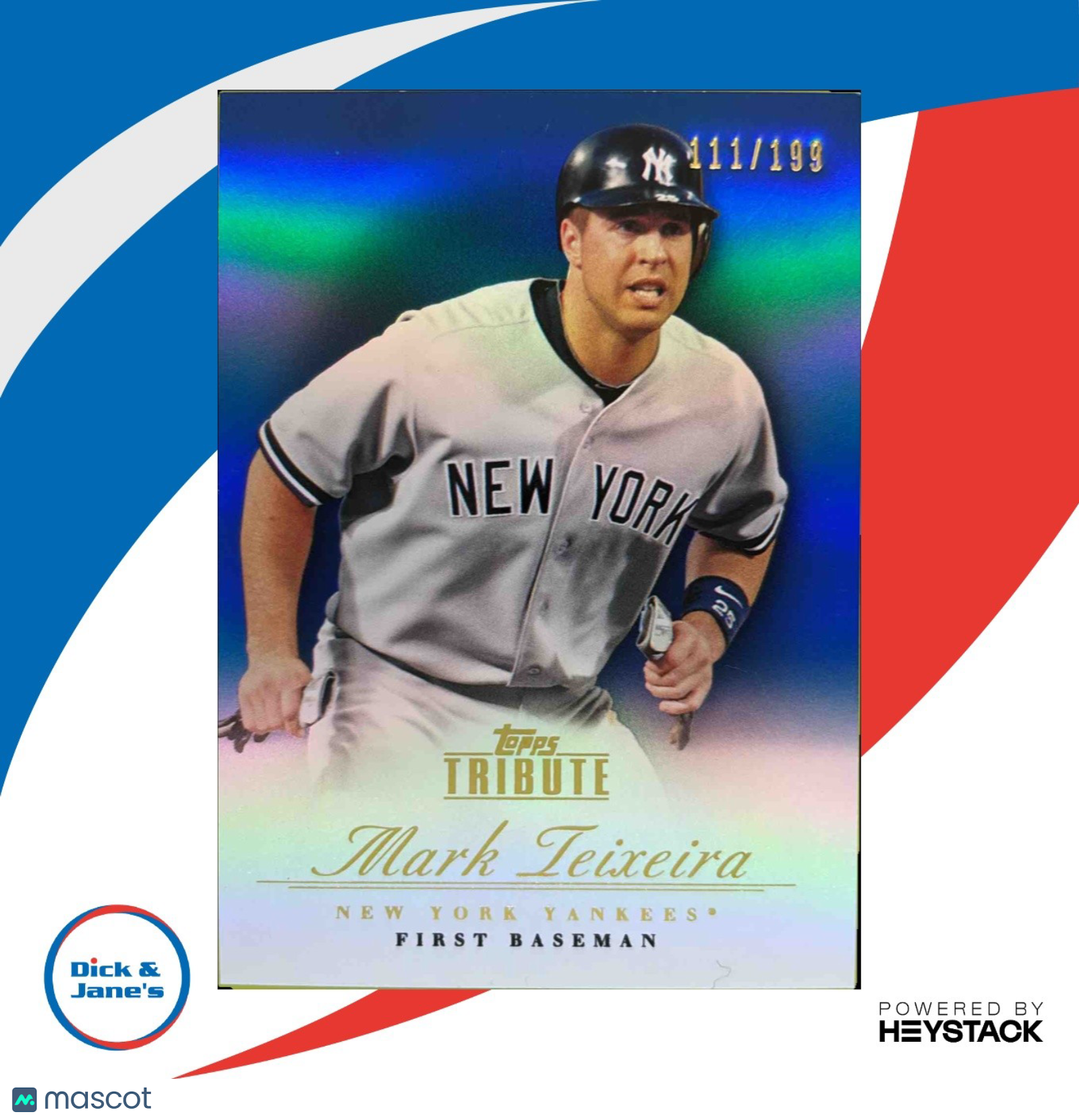 2012 Topps Tribute Mark Teixeira Blue /199 #80 New York Yankees