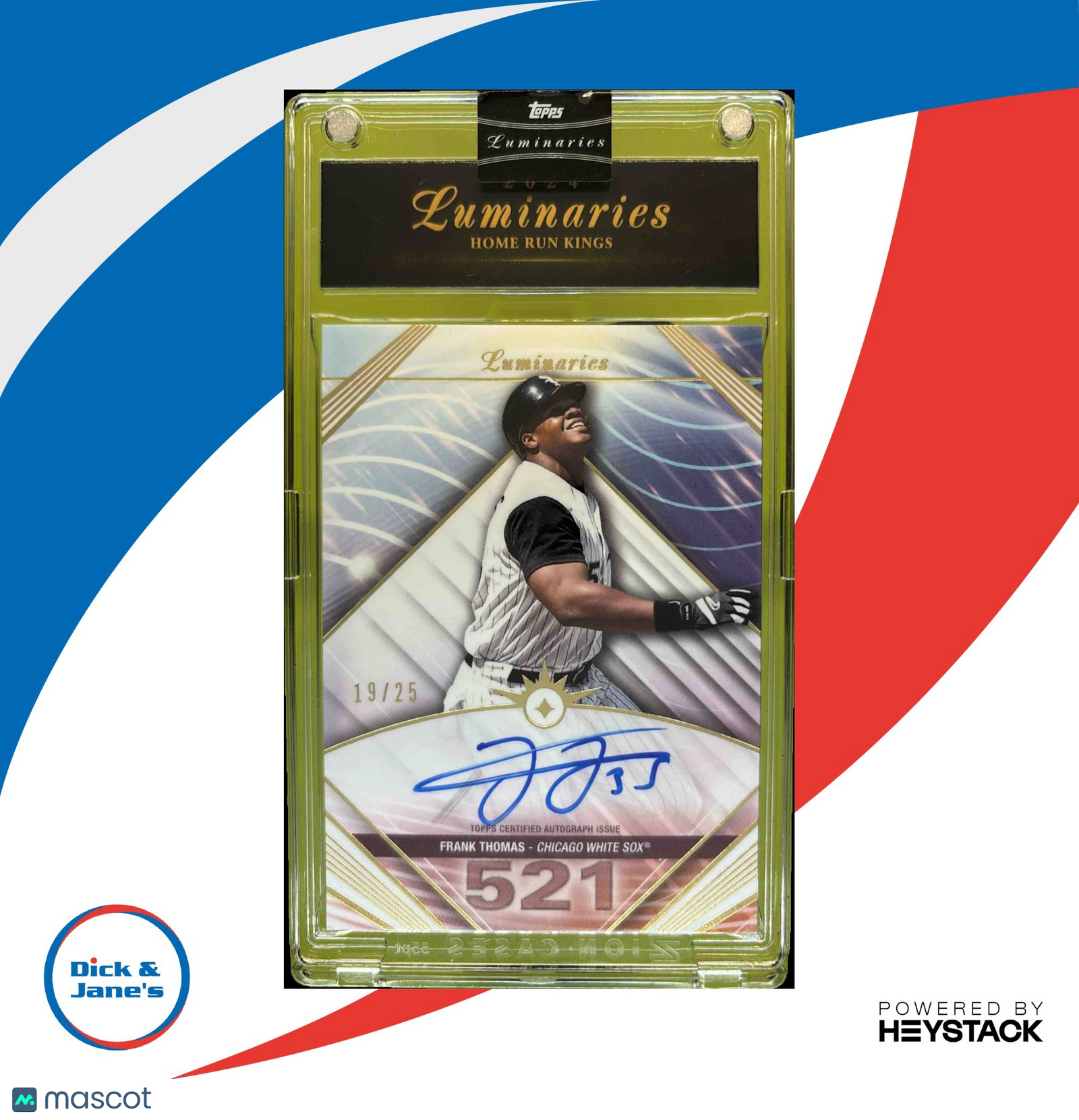2024 Topps Luminaries Frank Thomas Home Run Kings Auto 19/25 Chicago White Sox