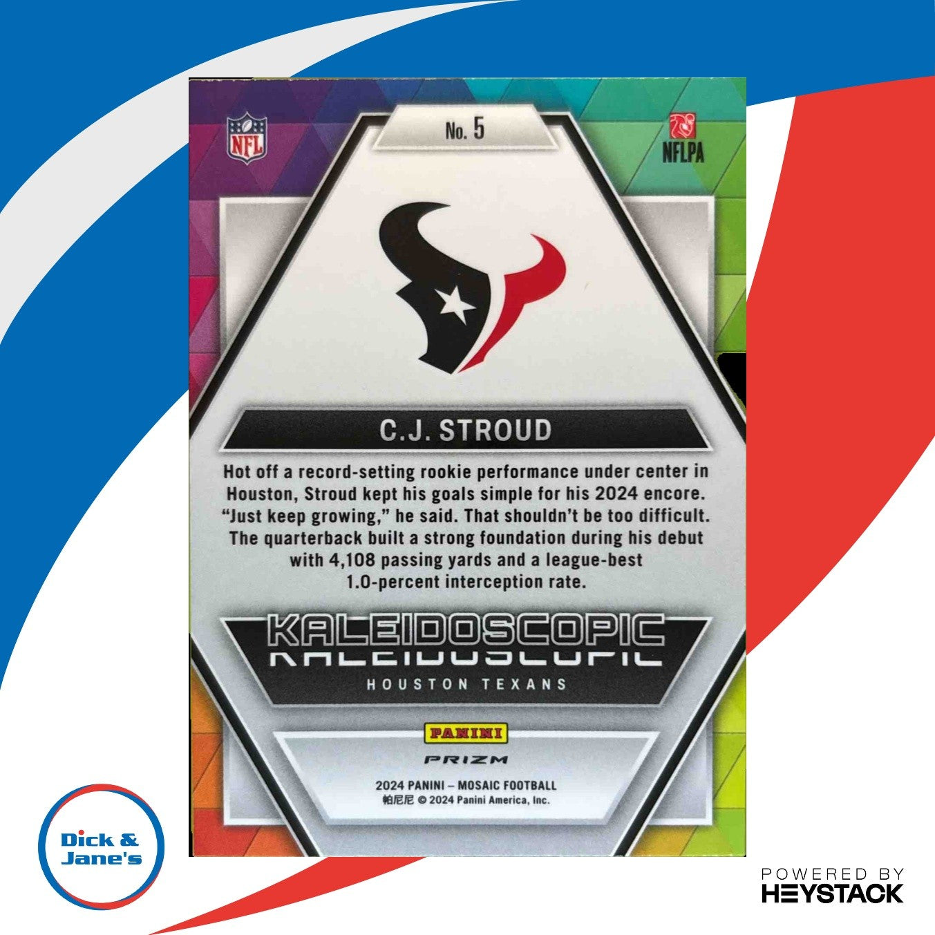 2024 Panini Mosaic C.J. Stroud Kaleidoscopic #5 Houston Texans