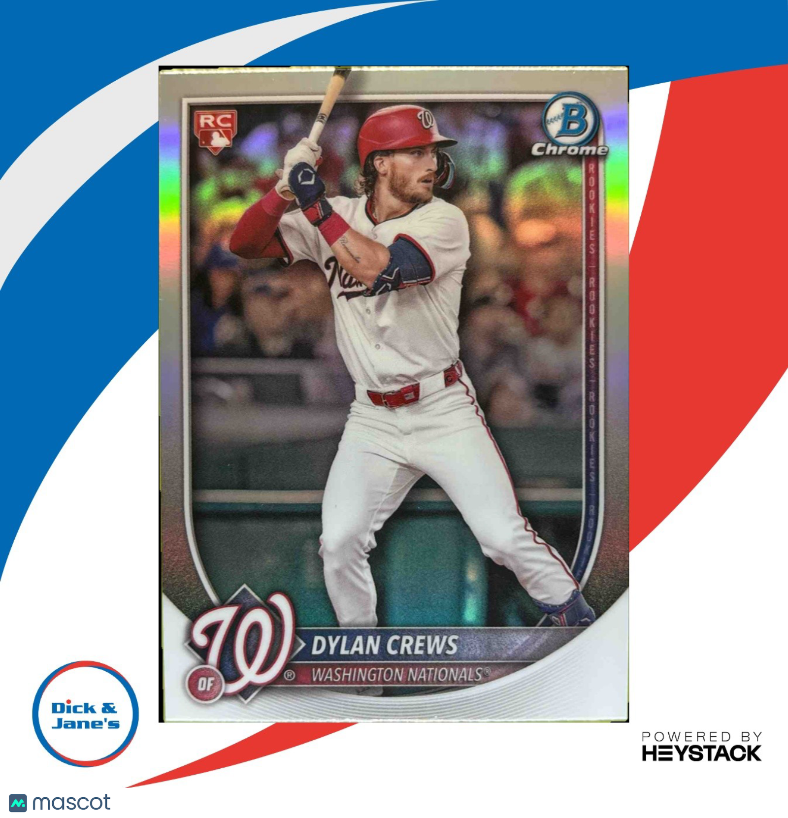 2025 Bowman Dylan Crews Chrome Red RC Rookie Redemption #42 Washington Nationals