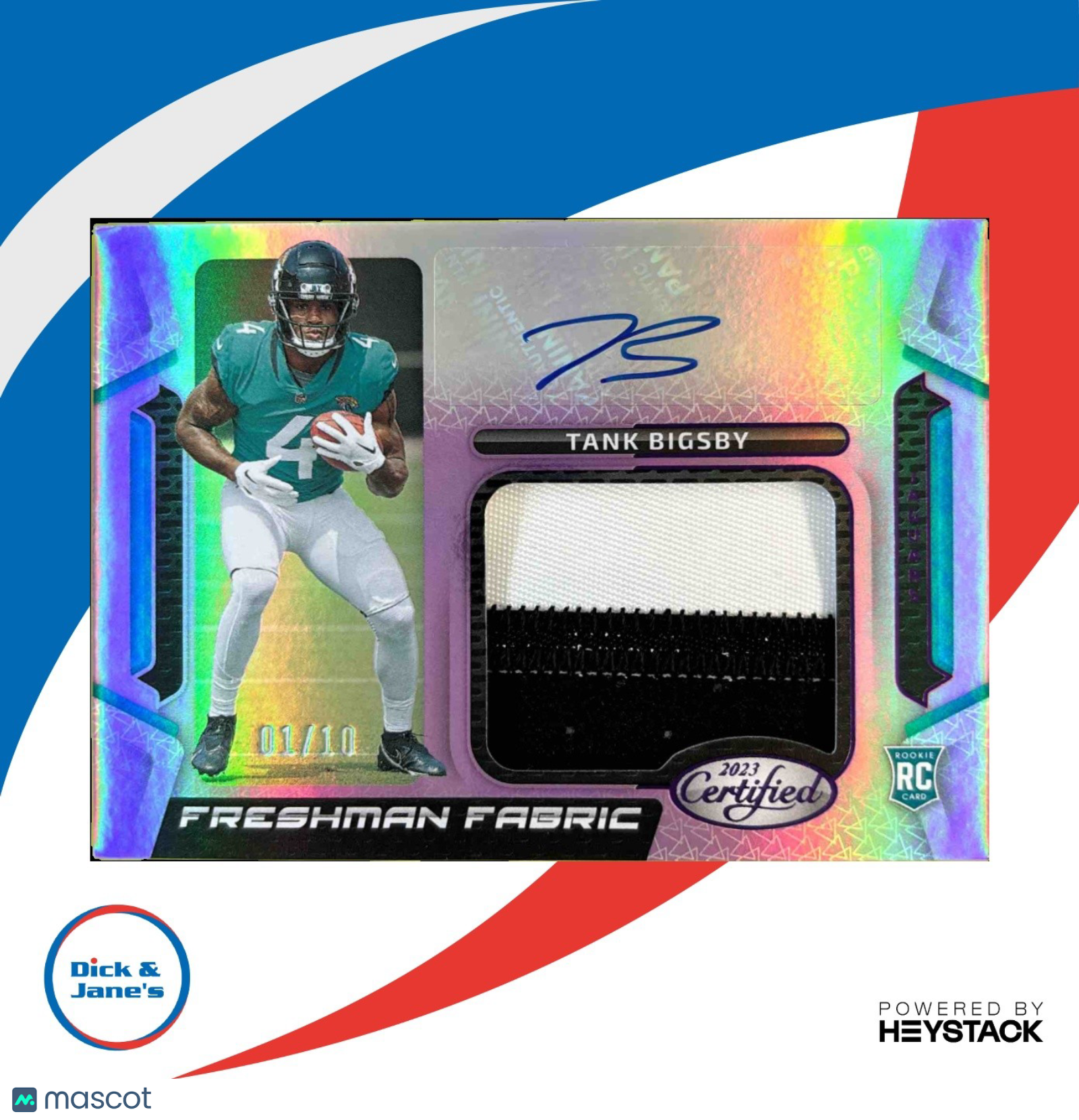2023 Certified Tank Bigsby Freshman Fabric Signatures Purple 1/10 Rookie Auto
