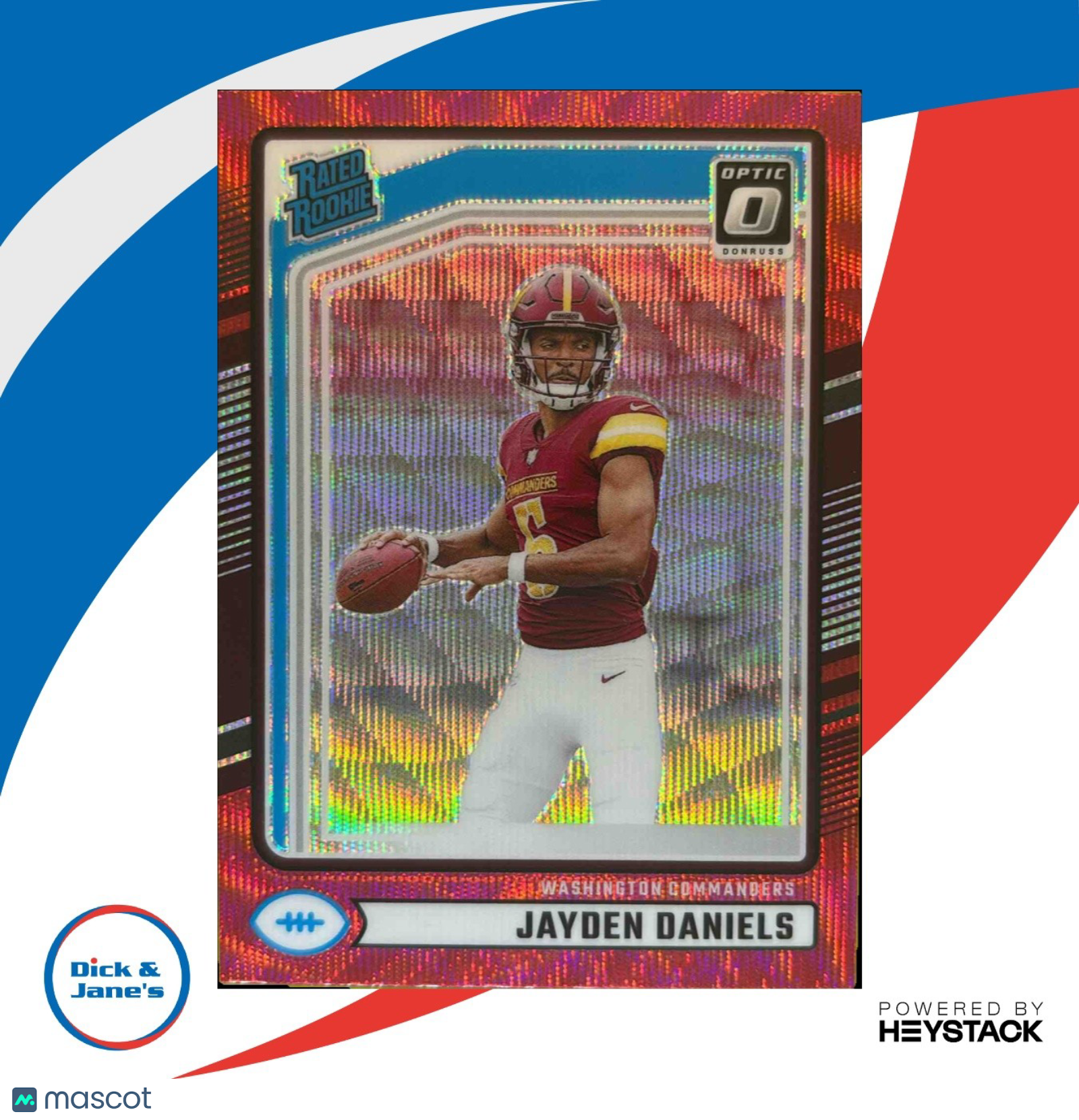 2024 Donruss Jayden Daniels Optic Rated Rookie Preview Red Wave #389 Commanders