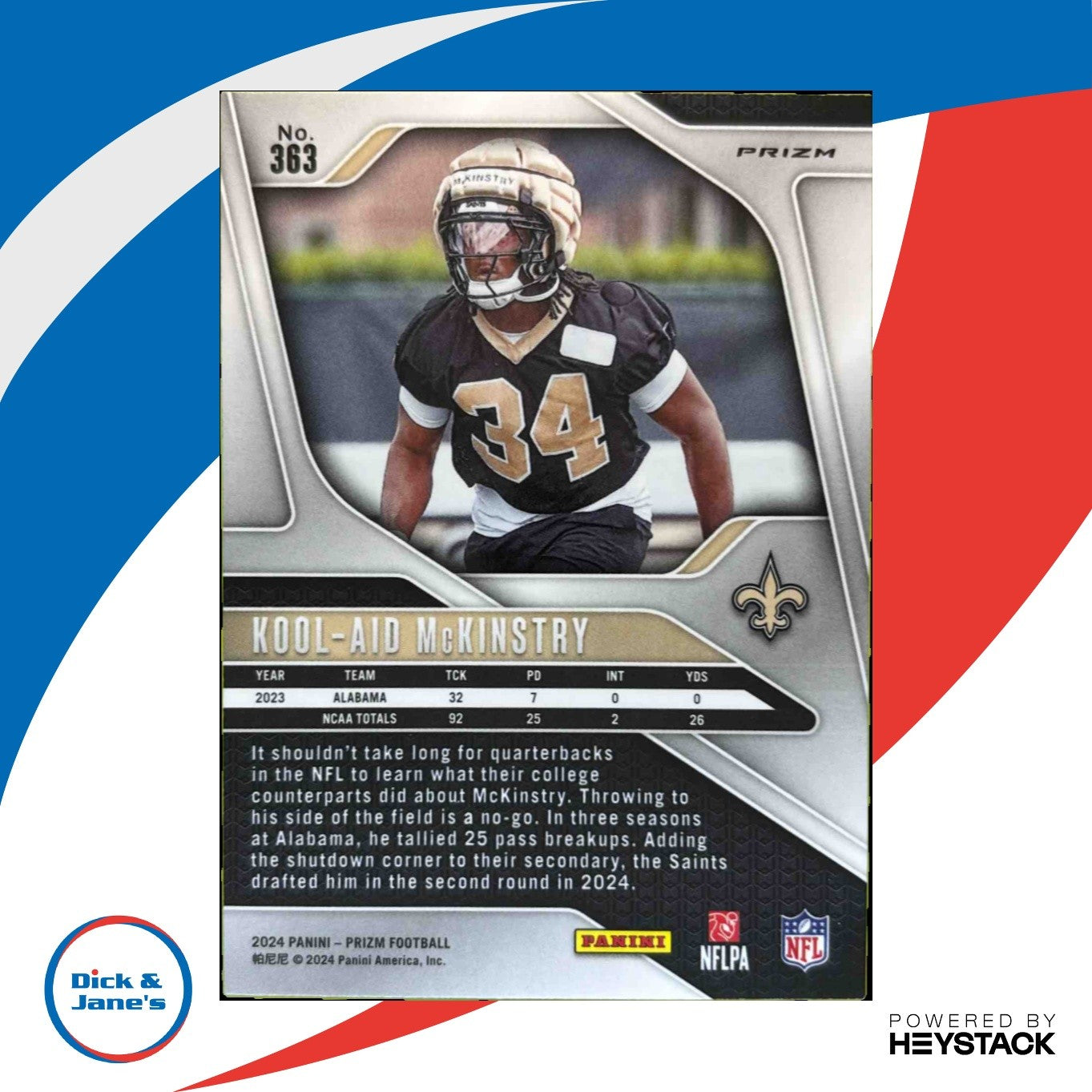 2024 Panini Prizm Kool-Aid McKinstry Blue #363 RC New Orleans Saints