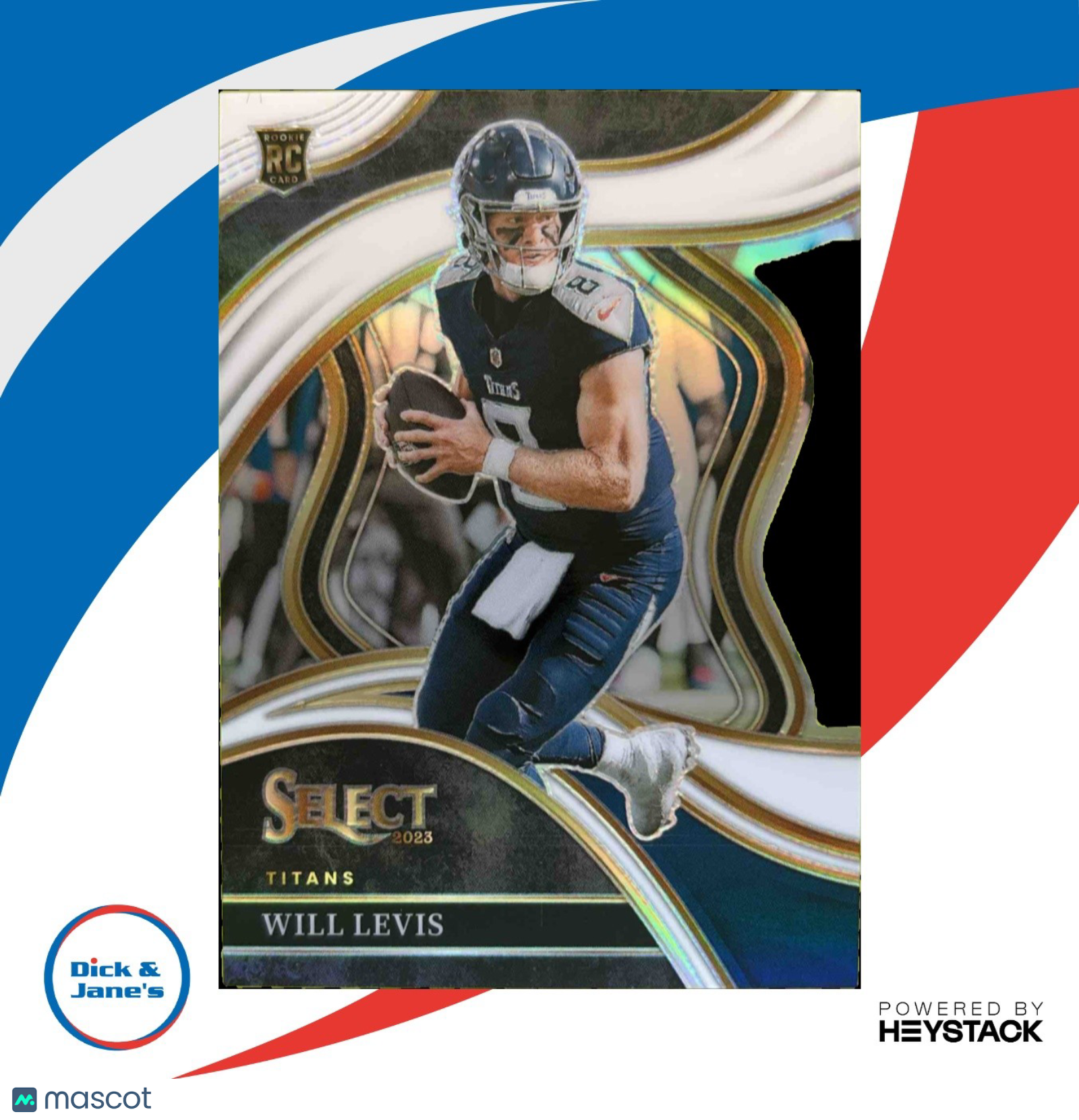 2023 Select Will Levis White Prizms Die Cut 143/199 206 Club RC Tennessee Titans