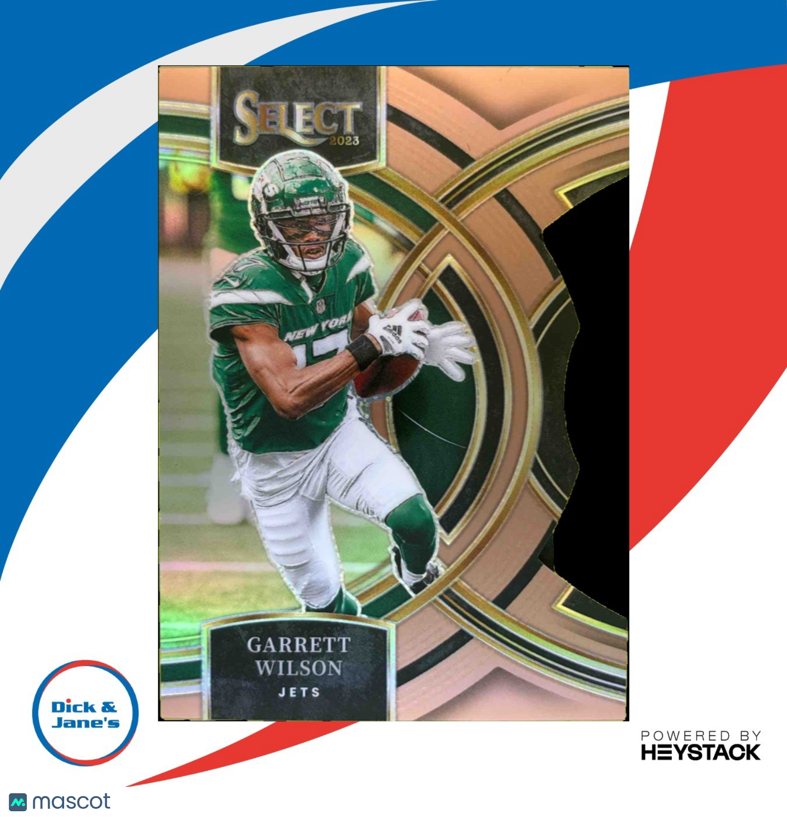 2023 Select Garrett Wilson Copper Prizms Die Cut 185/299 Premier New York Jets