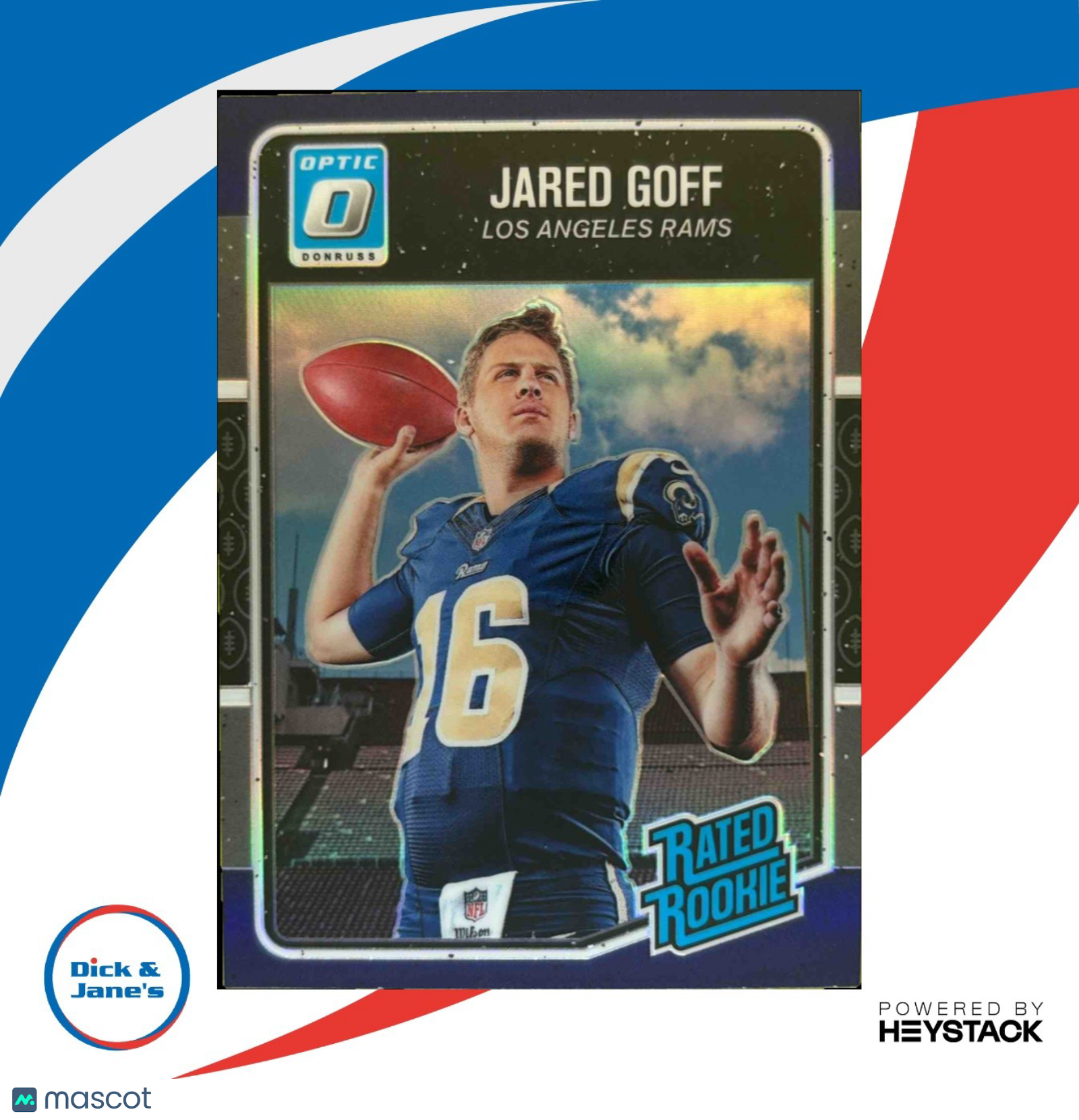 2016 Panini Donruss Optic Jared Goff #172 RC Los Angeles Rams Rated Rookie Card