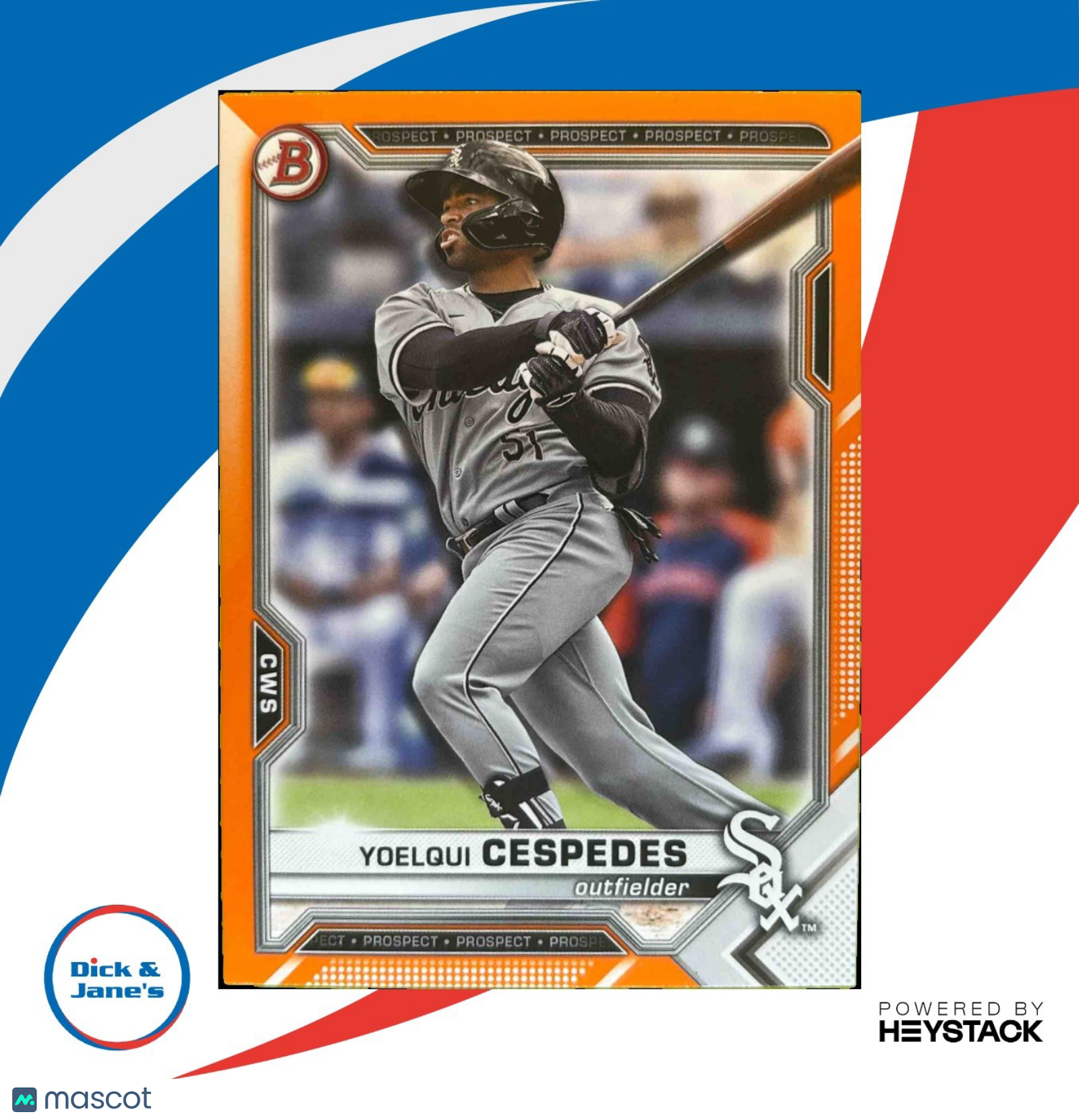 2021 Bowman Draft Yoelqui Cespedes Orange 21/25 #BD-171 Chicago White Sox