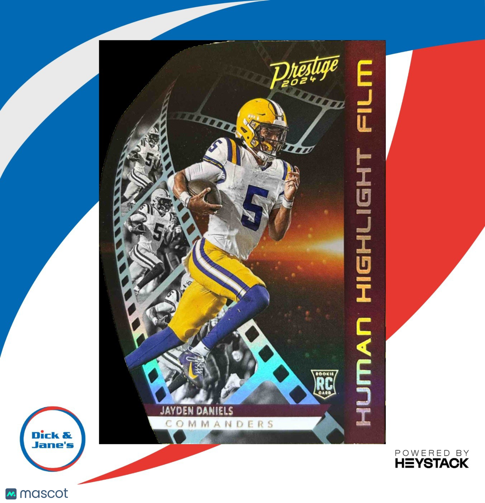 2024 Prestige Jayden Daniels Human Highlight Film Die Cut Washington Commanders
