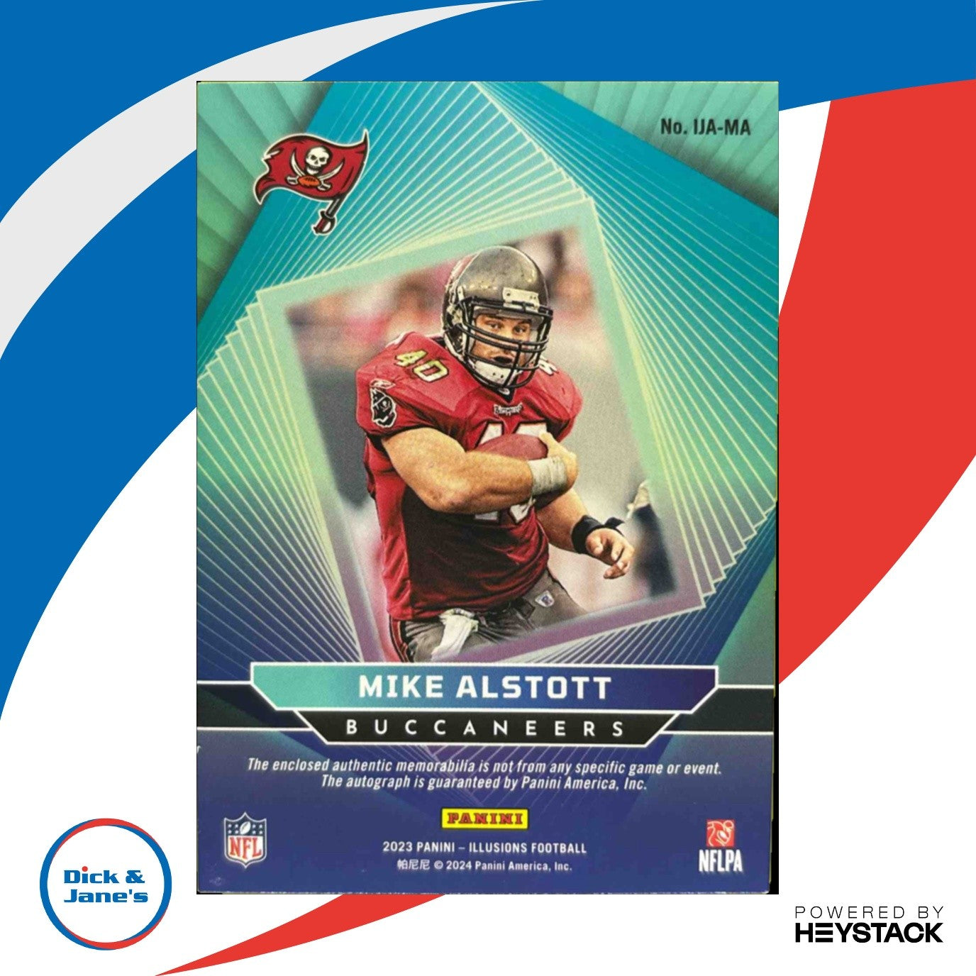 2023 Panini Illusions Mike Alstott Immortalized Jersey Auto Blue 99/99 Tampa Bay