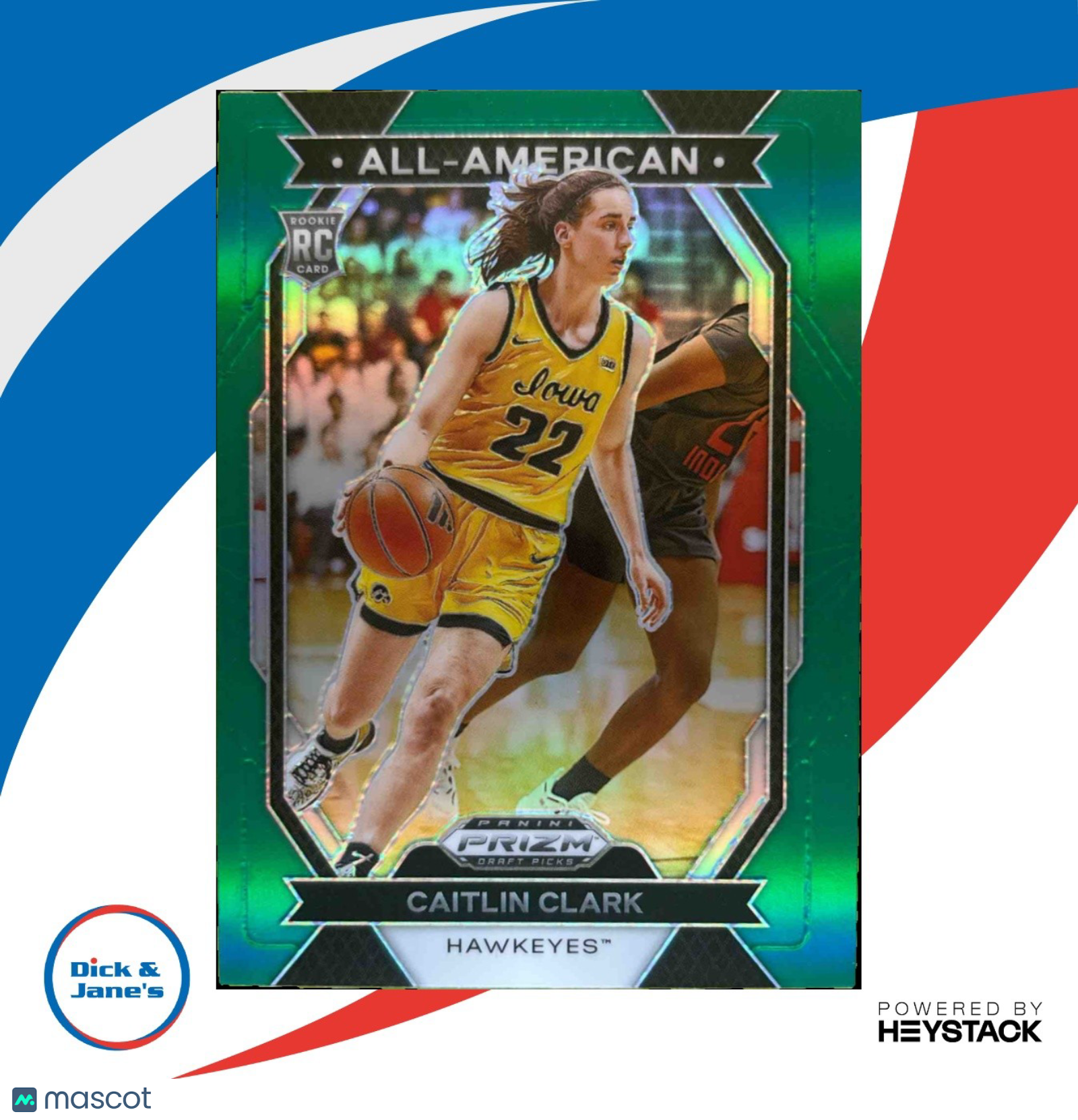 2024 Prizm Draft Picks Collegiate Caitlin Clark All American Green #23 RC Iowa