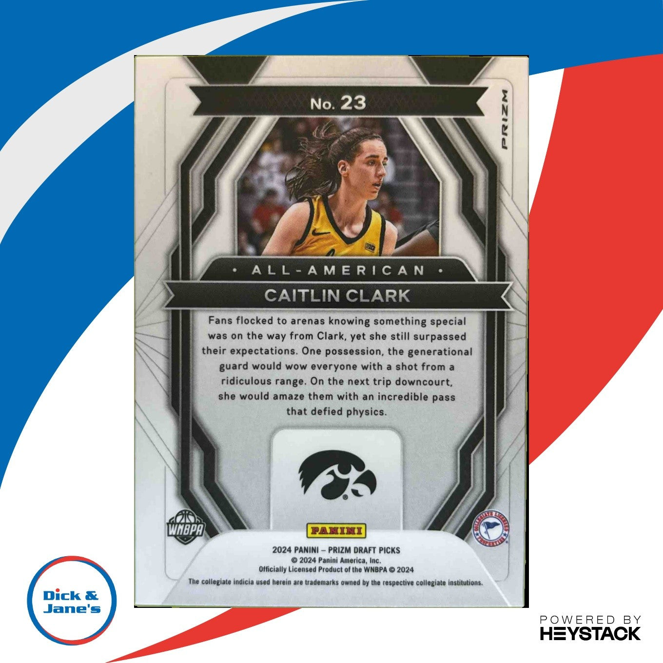 2024 Prizm Draft Picks Collegiate Caitlin Clark All American Green #23 RC Iowa