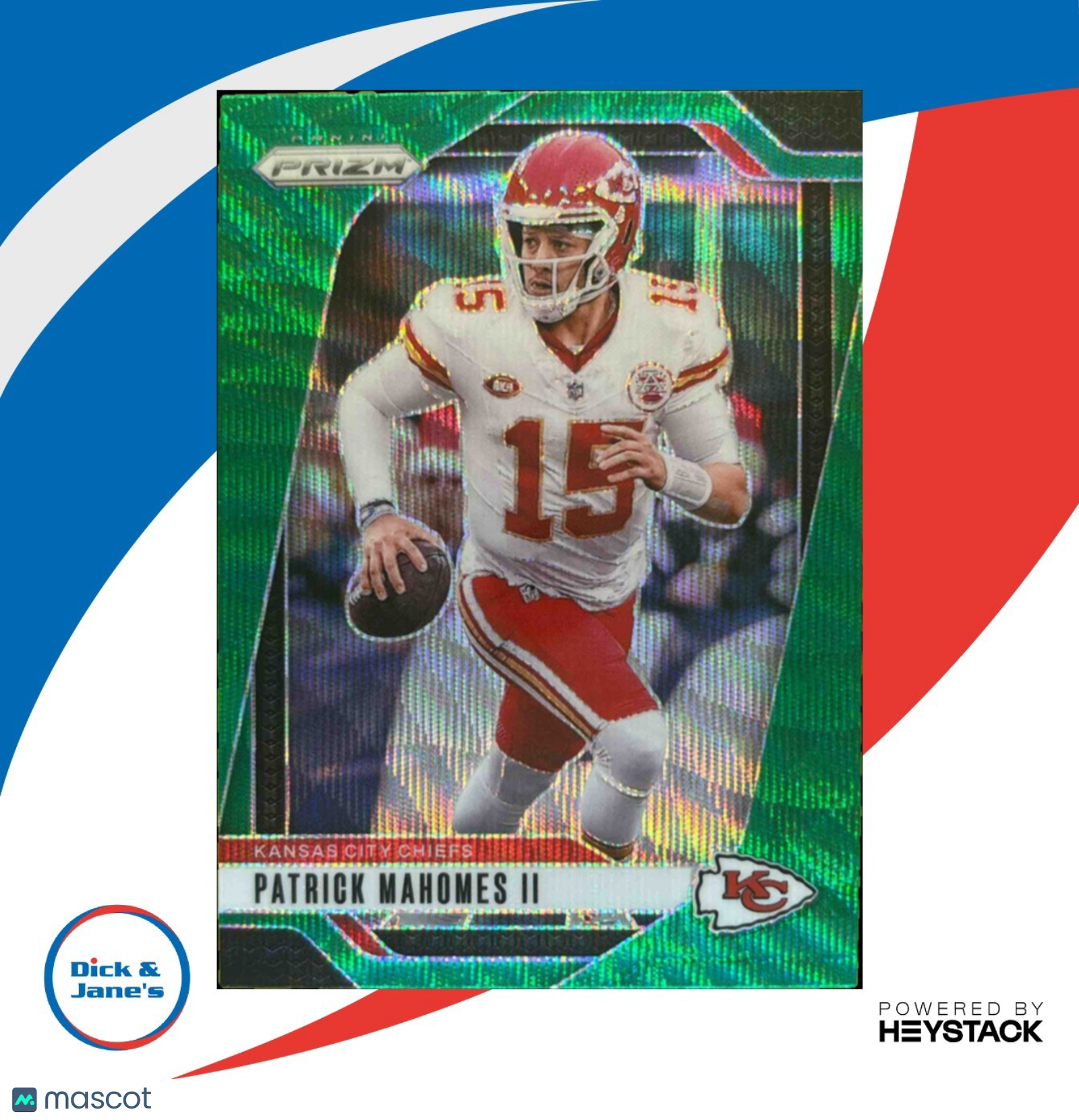 2024 Panini Prizm Patrick Mahomes II Green Wave #138 Kansas City Chiefs