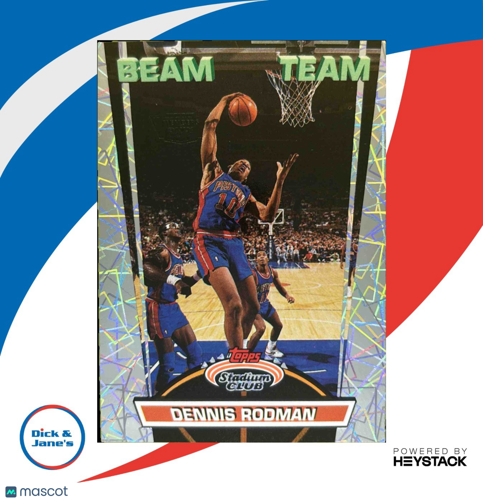 1992-93 Topps 93 Stadium Club Dennis Rodman Beam Team #19 Pistons INV83619