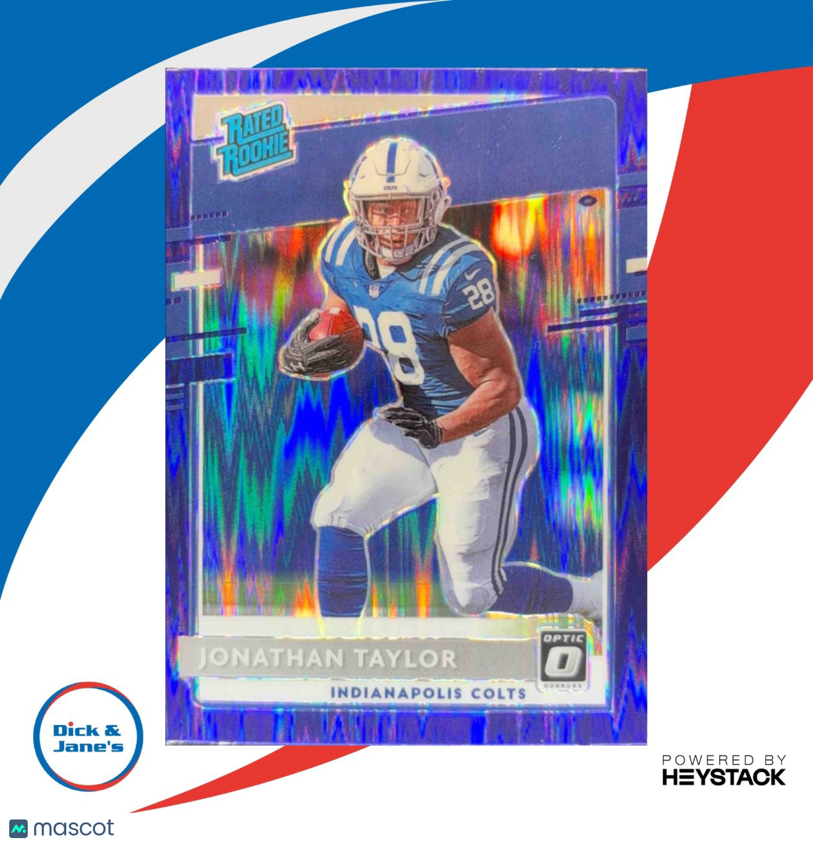 2020 Donruss Optic Jonathan Taylor Purple Shock Prizm #167 RC Indianapolis Colts