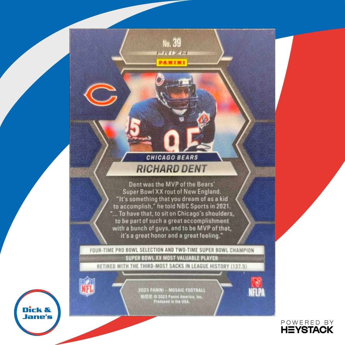 2023 Panini Mosaic Richard Dent Honeycomb #39 Chicago Bears