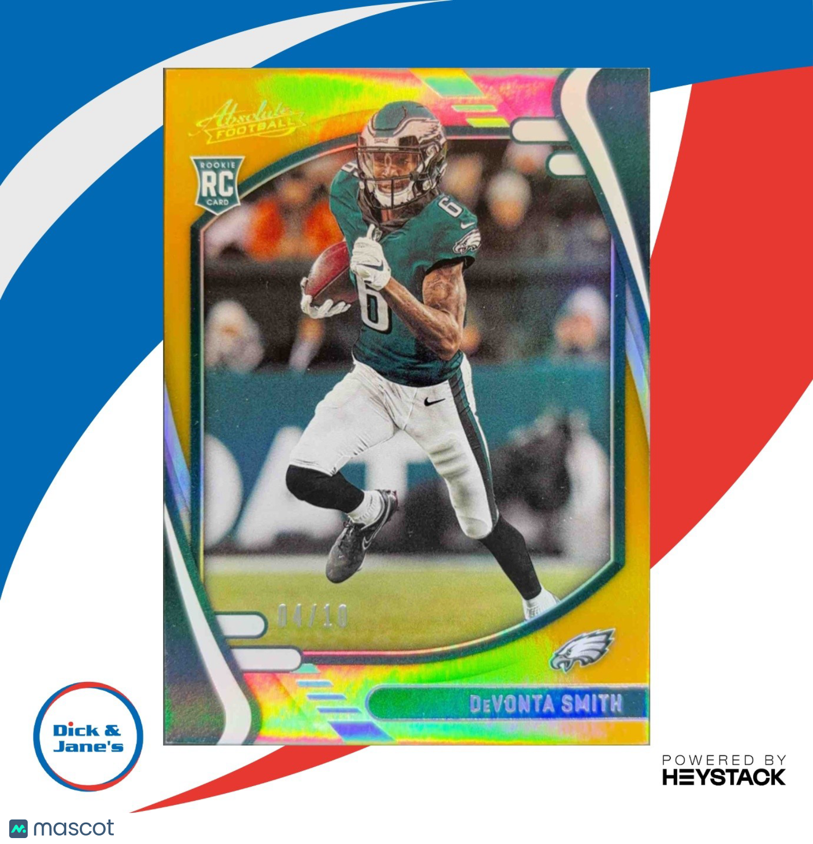 2021 Panini Absolute DeVonta Smith Spectrum Gold 4/10 107 RC Philadelphia Eagles