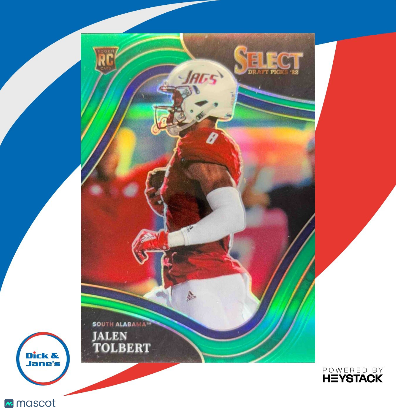 2022 Panini Select Draft Picks Jalen Tolbert Green Prizm 5/5 #113 Field RC