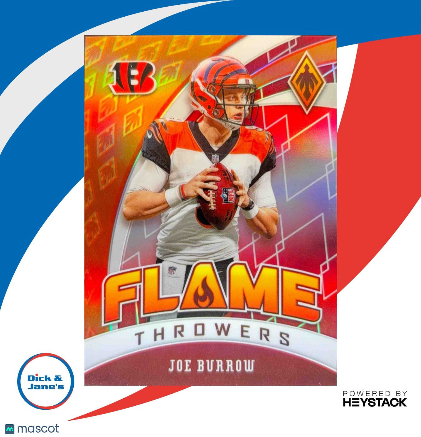 2020 Panini Phoenix Joe Burrow Flame Throwers Red 238/299 RC Cincinnati Bengals