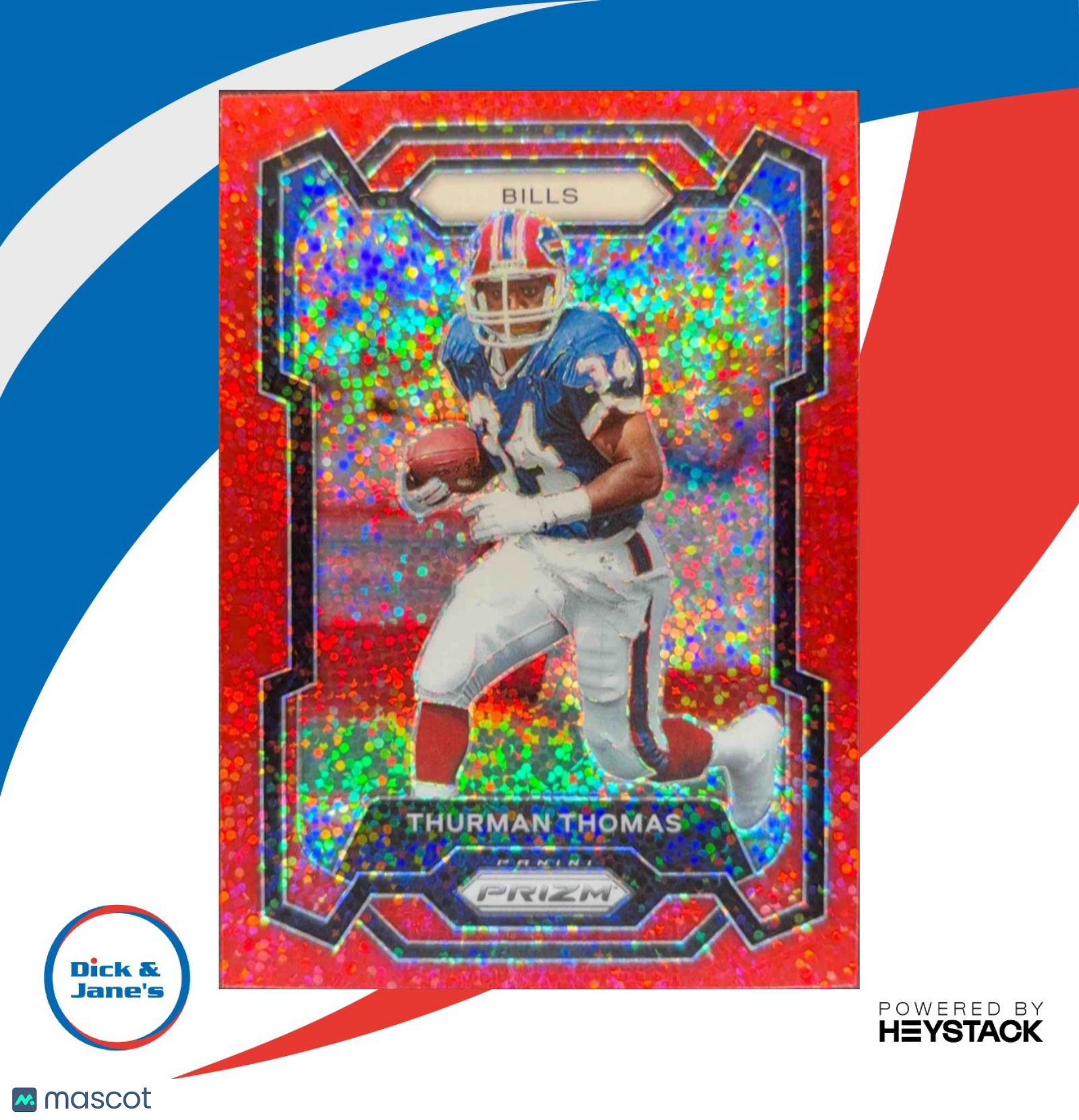 2023 Panini Prizm Thurman Thomas Red Sparkle #34 Buffalo Bills