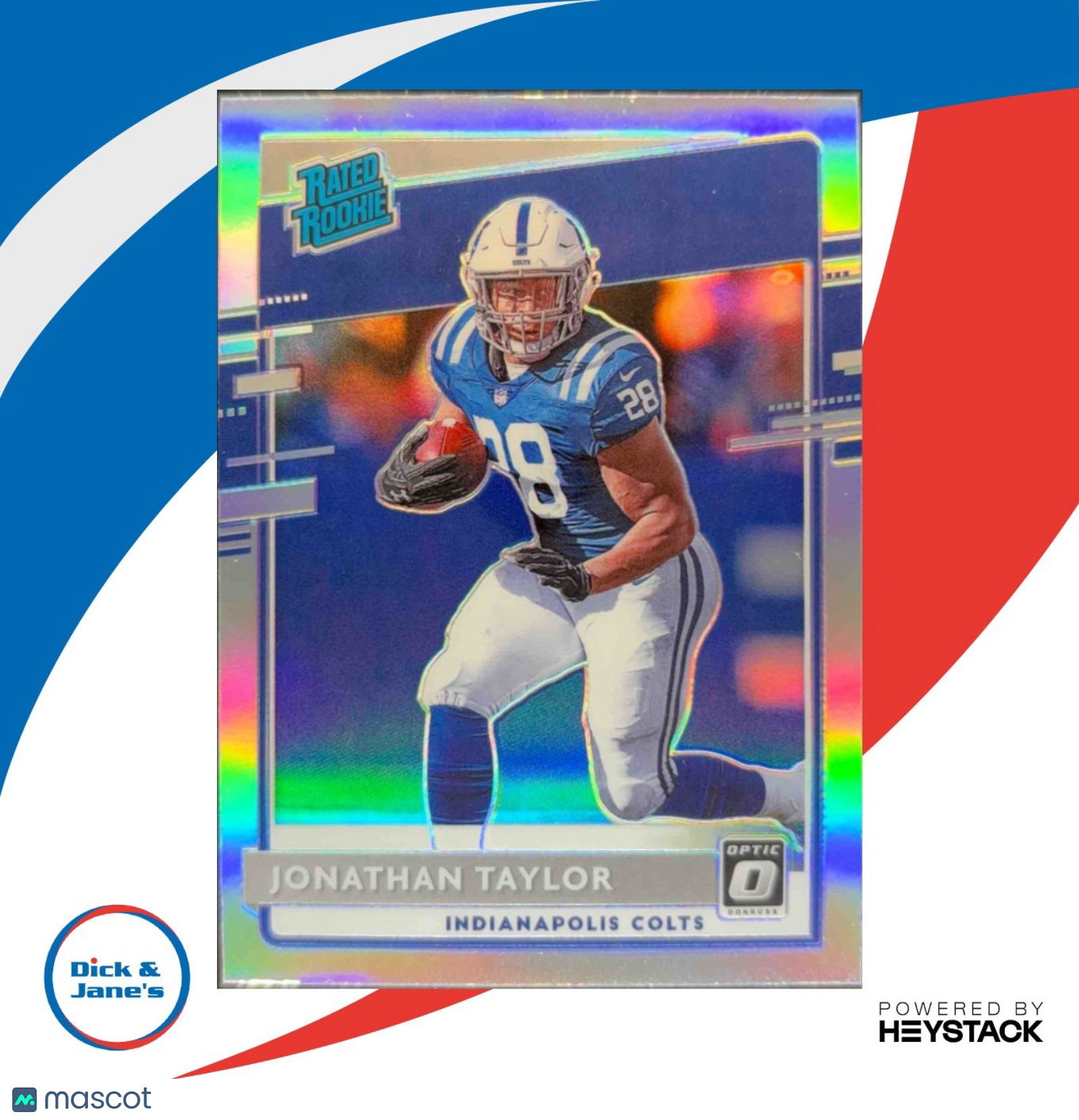 2020 Panini Donruss Optic Jonathan Taylor Holo Prizm #167 RC Indianapolis Colts