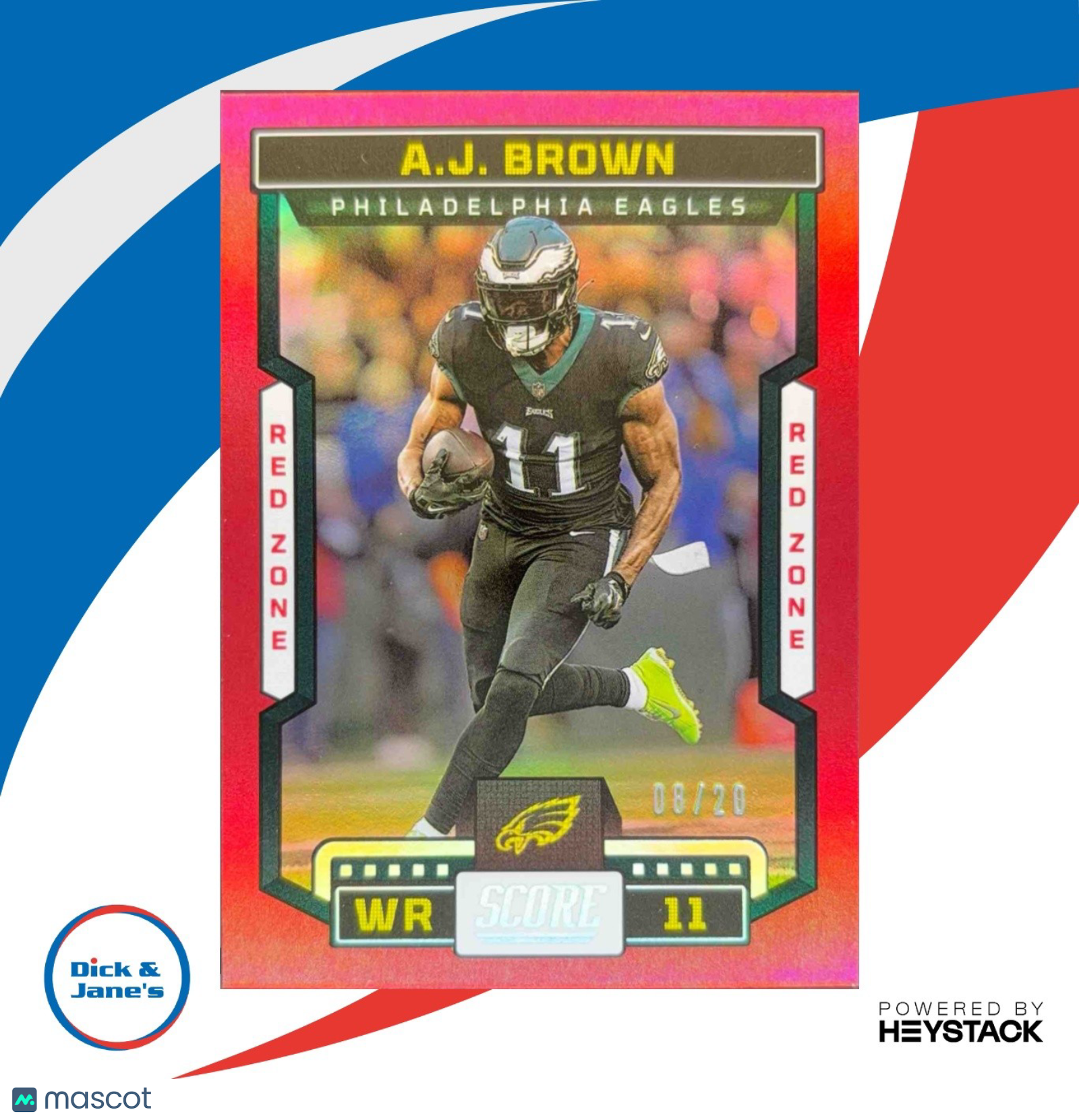 2023 Panini Score A.J. Brown Red Zone /20 #243 Philadelphia Eagles