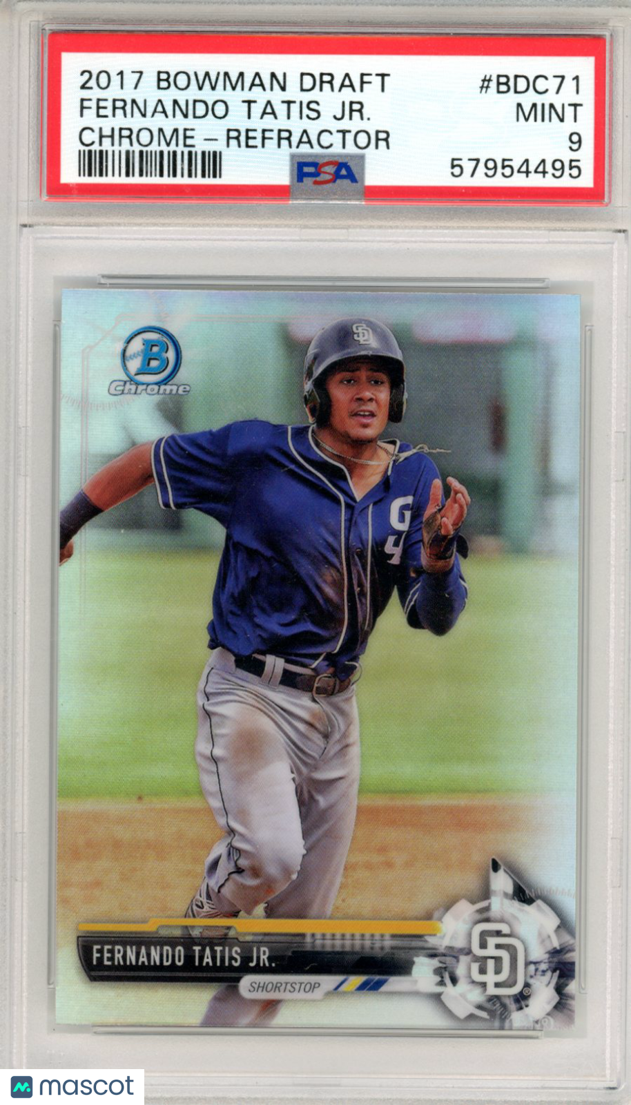 2017 Bowman Draft Fernando Tatis JR. Chrome Refractor #BDC71 PSA 9