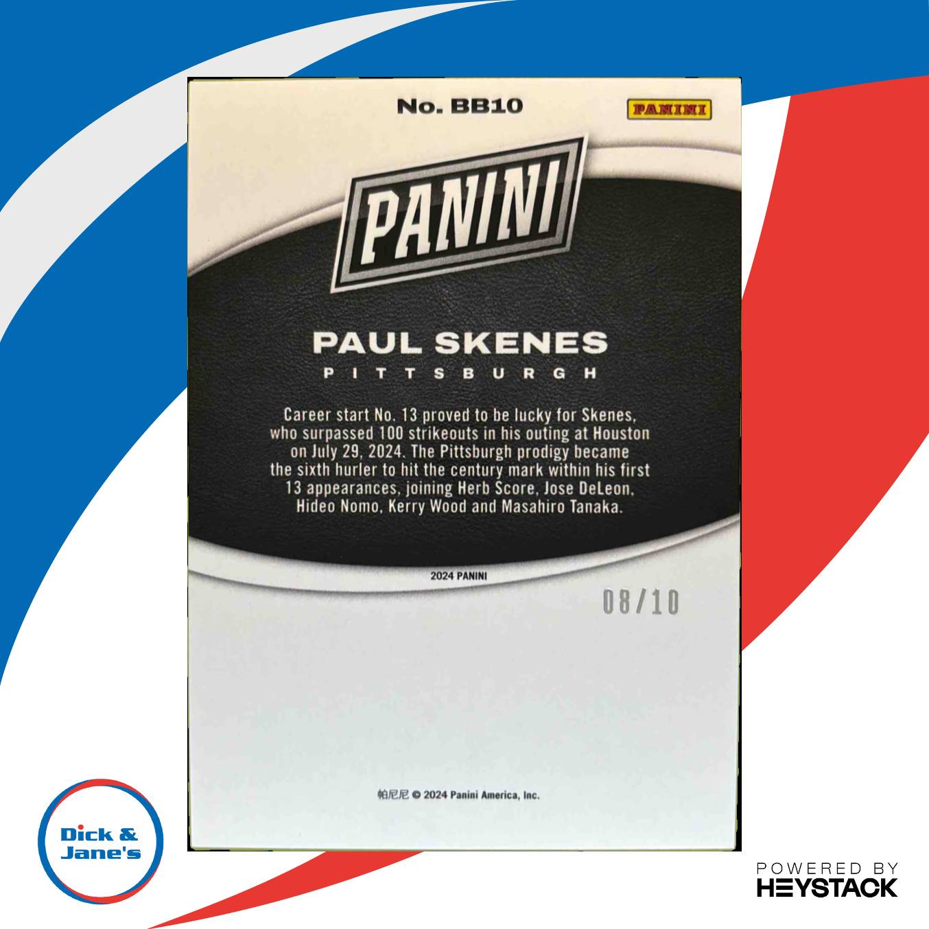 2024 Panini Black Friday Paul Skenes Gold 08/10 #BB10 Pirated