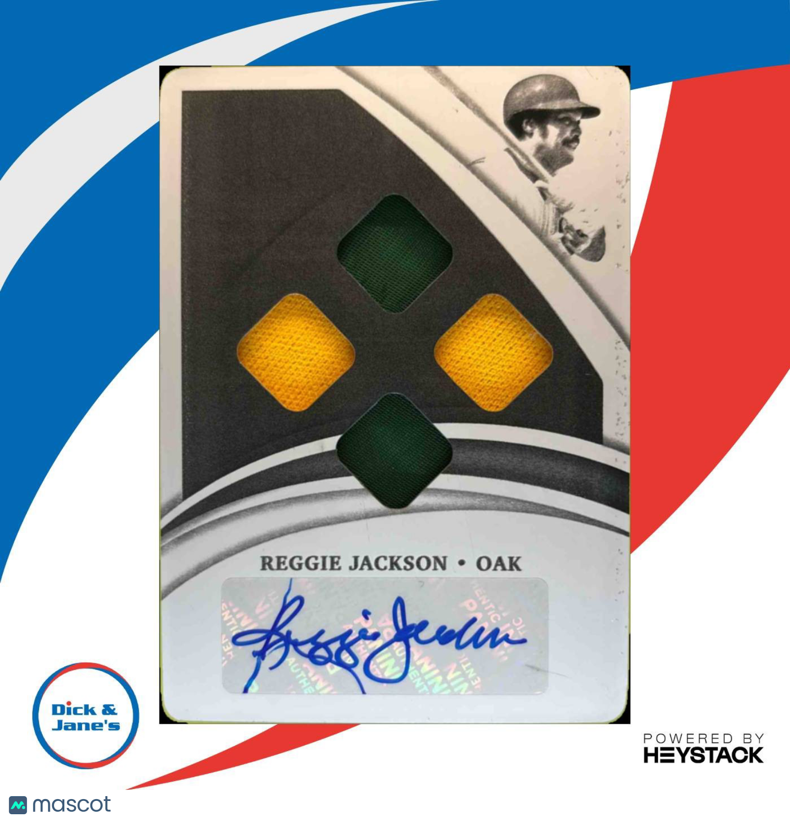 2021 Immaculate Collection Reggie Jackson Extra Bases Printing Plate BK 1/1 Auto